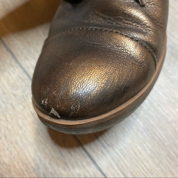 KORK-EASE bronze brown metallic leather Estella heeled cap top Oxford shoes 9 - Picture 12 of 15